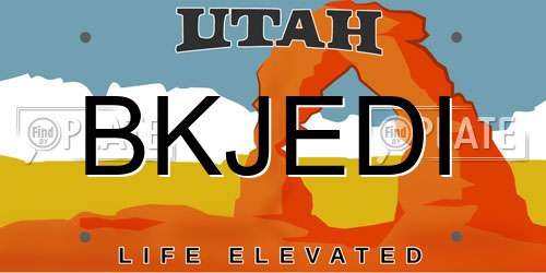 BKJEDI Utah License Plate