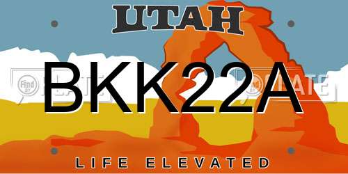 BKK22A Utah License Plate