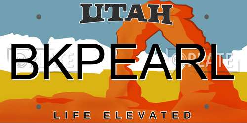 BKPEARL Utah License Plate