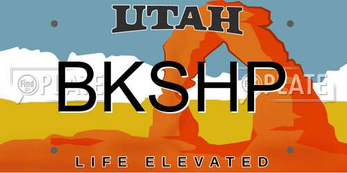 BKSHP Utah License Plate