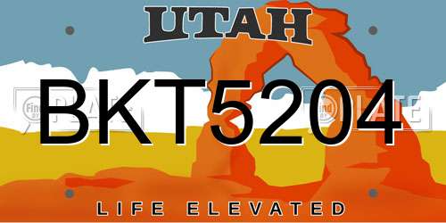 BKT5204 Utah License Plate