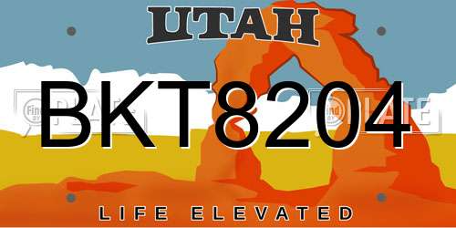 BKT8204 Utah License Plate
