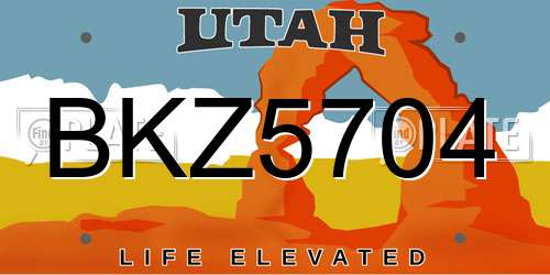 BKZ5704 Utah License Plate