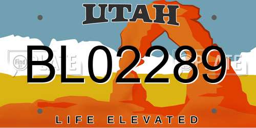 BL02289 Utah License Plate
