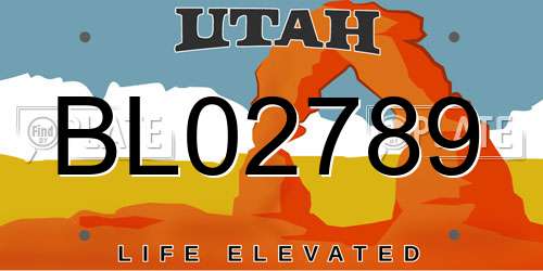 BL02789 Utah License Plate