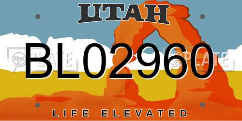 BL02960 Utah License Plate