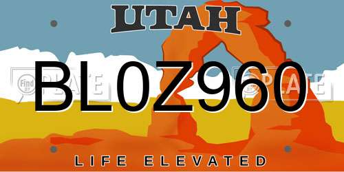 BL0Z960 Utah License Plate