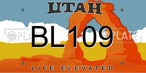BL109 Utah License Plate