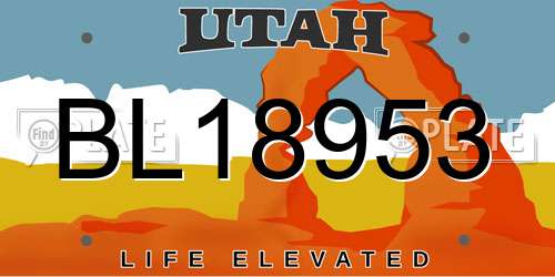 BL18953 Utah License Plate