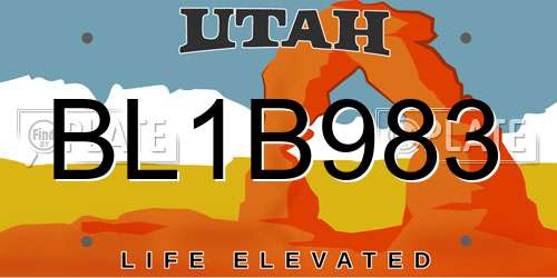 BL1B983 Utah License Plate
