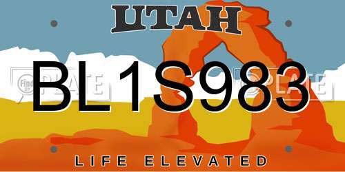 BL1S983 Utah License Plate