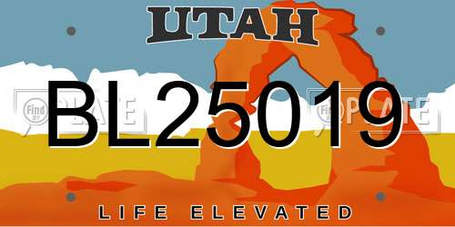 BL25019 Utah License Plate