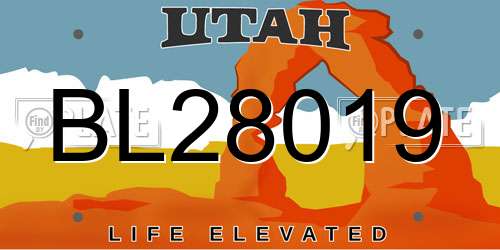 BL28019 Utah License Plate