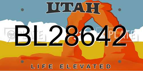 BL28642 Utah License Plate