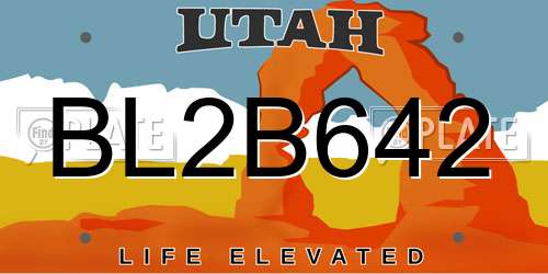 BL2B642 Utah License Plate