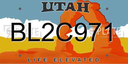 BL2C971 Utah License Plate