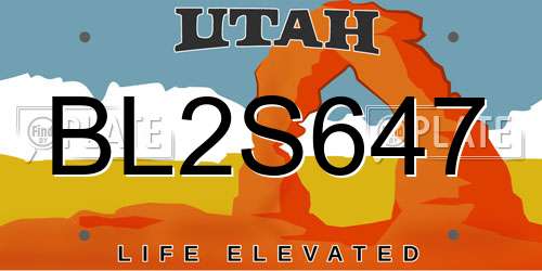 BL2S647 Utah License Plate
