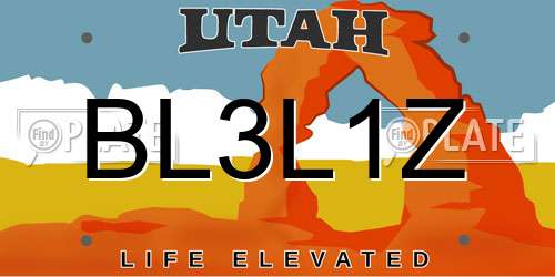 BL3L1Z Utah License Plate