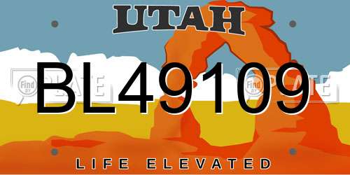 BL49109 Utah License Plate