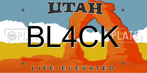 BL4CK Utah License Plate