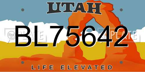 BL75642 Utah License Plate