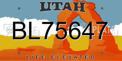 BL75647 Utah License Plate