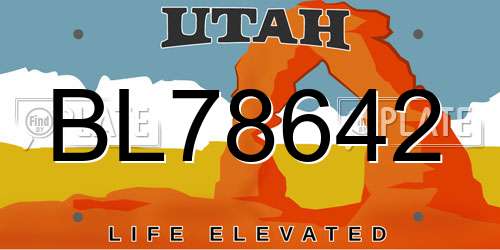 BL78642 Utah License Plate