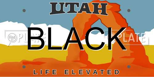 BLACK Utah License Plate