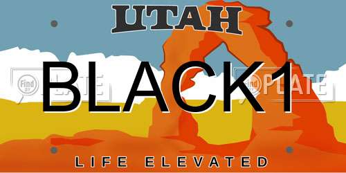 BLACK1 Utah License Plate
