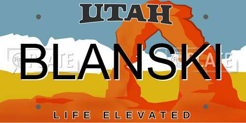 BLANSKI Utah License Plate