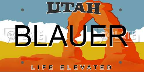 BLAUER Utah License Plate