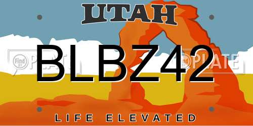 BLBZ42 Utah License Plate