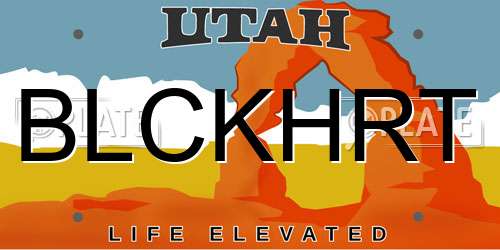 BLCKHRT Utah License Plate