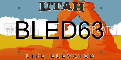 BLED63 Utah License Plate