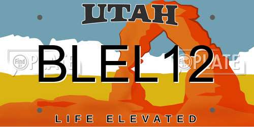 BLEL12 Utah License Plate