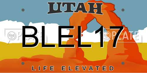 BLEL17 Utah License Plate