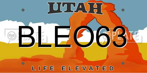 BLEO63 Utah License Plate