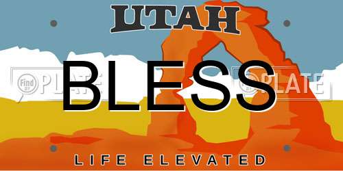 BLESS Utah License Plate
