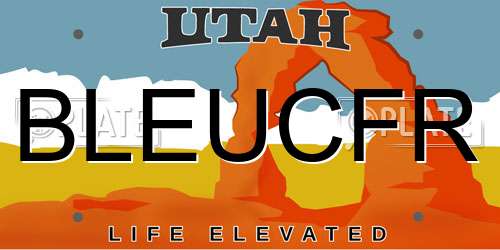 BLEUCFR Utah License Plate