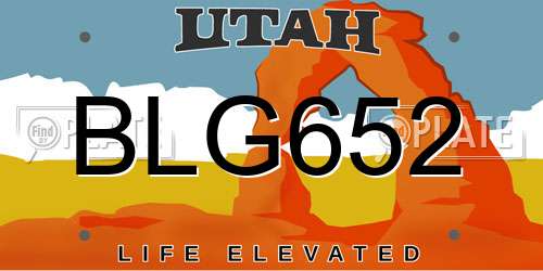 BLG652 Utah License Plate