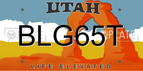 BLG65T Utah License Plate