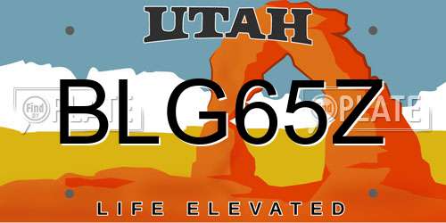 BLG65Z Utah License Plate