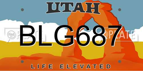 BLG687 Utah License Plate