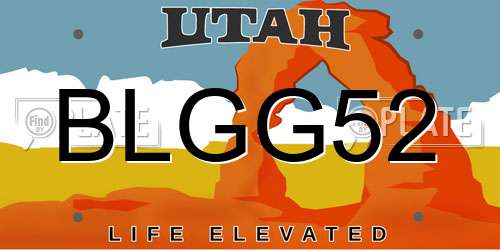 BLGG52 Utah License Plate