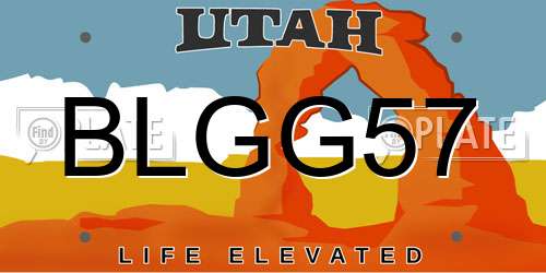 BLGG57 Utah License Plate