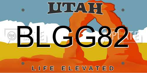 BLGG82 Utah License Plate