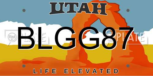 BLGG87 Utah License Plate