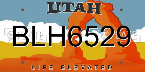 BLH6529 Utah License Plate