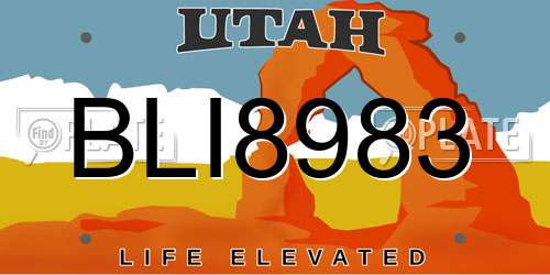 BLI8983 Utah License Plate