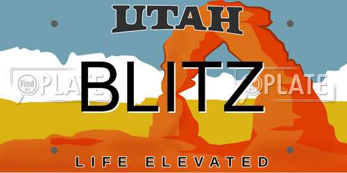 BLITZ Utah License Plate